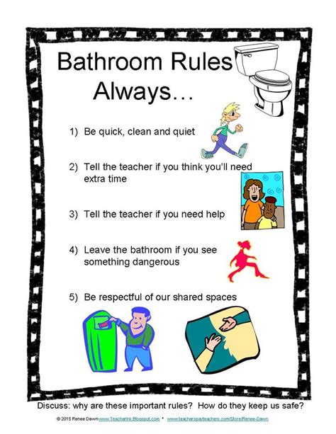 Bathroom Rules Photos Routines Signs Safety Bathroom Passes And Sign Out Sheet This