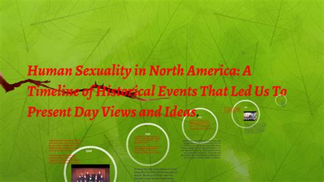 Human Sexuality In North America A Timeline Of Historical E By William Field