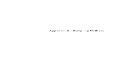 Appendix G Sampling Methods€ · Appendix G Ecological Risk