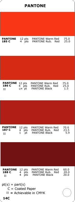 Pms Color Chart Red
