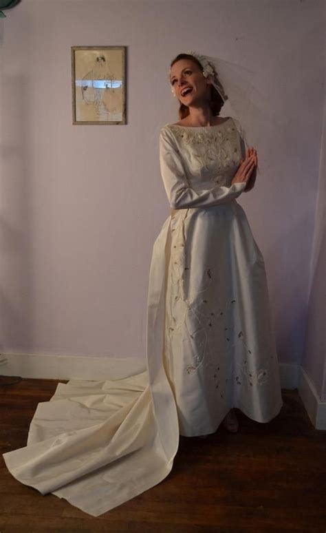 This Is Karens Wedding Dress From 1963 Peau De Soie Silk Dress Comes