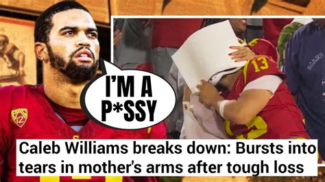 Qb Caleb Williams Gets Destroyed For Crying In Mothers Arms After Usc