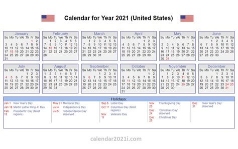 Federal Holidays 2021 Calendar Printable Free Printable