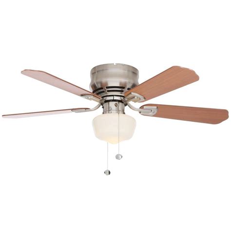 Tighten the screws the secure the glassware of the light fixture. Hampton Bay Middleton 42 in. Indoor Brushed Nickel Ceiling ...