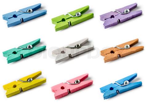 Set Of Clothespins Stock Image Colourbox