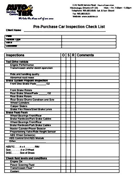 How To Make Vehicle Inspection Checklist Template To Inspect The Best
