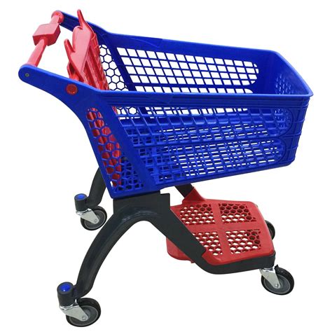 Supermarket Push Cart Retail Grocery All Plastic Shopping Trolley