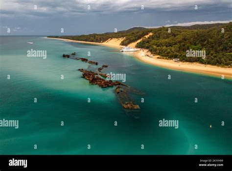 Aerial View Of The Wrecks At Moreton Island Stock Photo Alamy