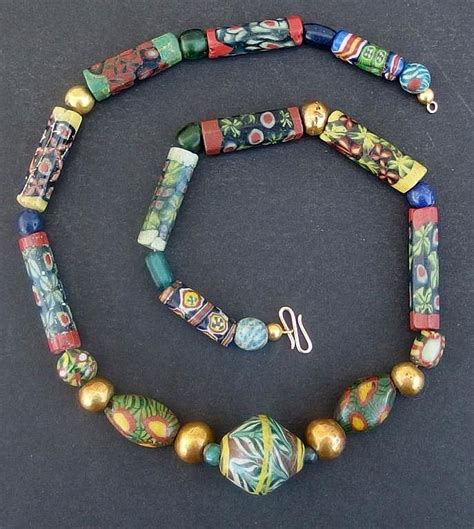 Sold Price Egyptian Mosaic Glass Beaded Necklace Late Period March 6 0114 12 00 Pm Pdt