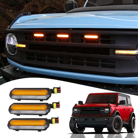 Buy Mabett 3pcs Front Led Grille Lights For Ford Bronco Accessories