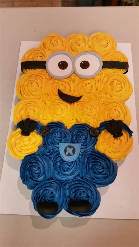 Minion Cupcake Cake Minion Birthday Cake Minion Birthday Party