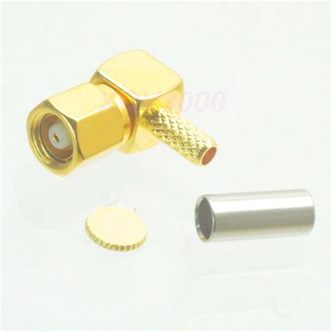 1pce connector smc female jack pin right angle crimp for rg316 lmr100 rg174 in connectors from