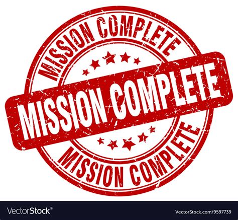 Mission Complete Stamp Royalty Free Vector Image