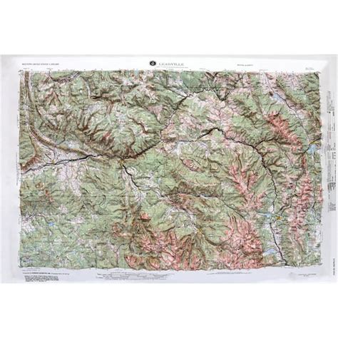 Hubbard Scientific Leadville Colorado Raised Relief Map Unframed