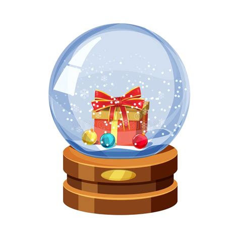 Christmas Snow Globe With The Falling Snow With T And Christmas