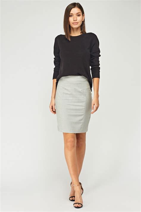 grey formal pencil skirt just 6