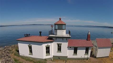 Discovery Park West Point Lighthouse In Seattle Washington Drone
