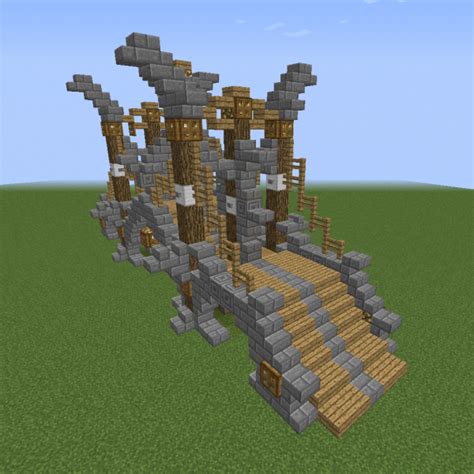 Medieval Bridge V2 Blueprints For Minecraft Houses