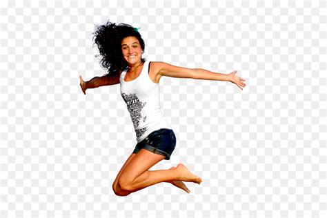 Happy Young Woman Jumping In The Sky Png Image Jumping Png Stunning