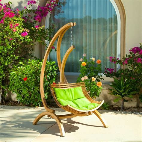 Trueshopping bowland adirondack wooden rocking chair for garden or patio. Outdoor Patio Furniture Wooden Hanging Chair Swing w ...