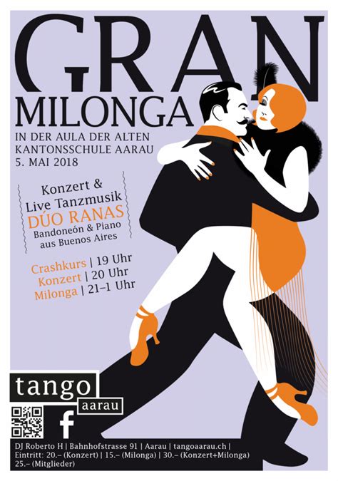 Samstag Mai Gran Milonga mit Konzert und Livemusik Dúo Ranas mit DJ Roberto H tangoaarau