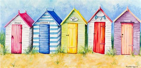 Beach Huts Original Art