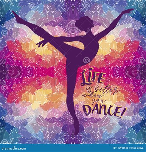 `life Is Better When You Dance` Poster Stock Vector Illustration Of