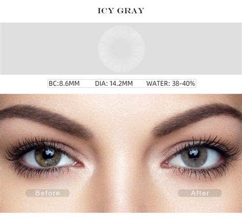 Hidrocor Icy Gray Colored Contact Lenses Eye Freshgo