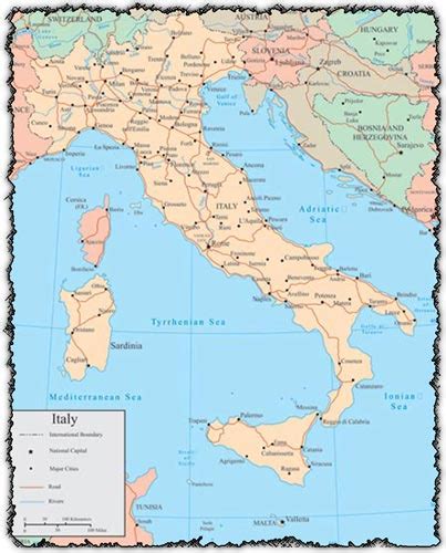 Italy Map With Rivers