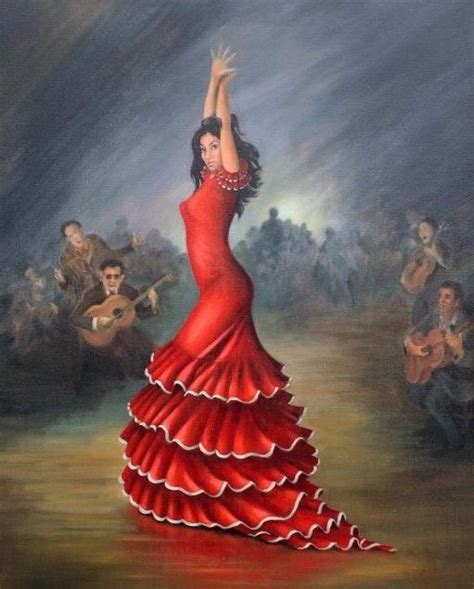 Hand Painted Portrait Oil Painting Flamenco Dancer Dancer Painting