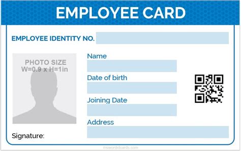 10 Best Employee Id Card Formats For Ms Word Word And Excel Templates