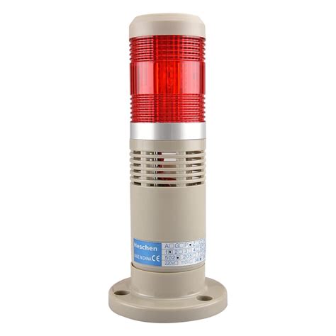 Heschen Signal Light Tower Stack Light 24v Dc Industrial Buzzer Red Led