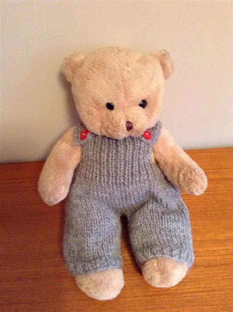 hand knitted dungarees for a 10 teddy bear teddy clothes