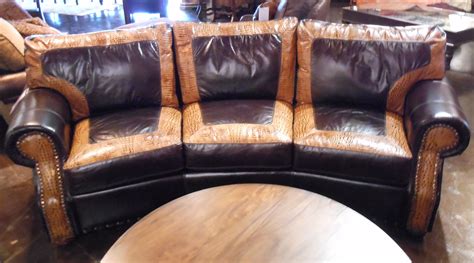 Unique Curved Conversation Sofa From Carolina Custom Leather