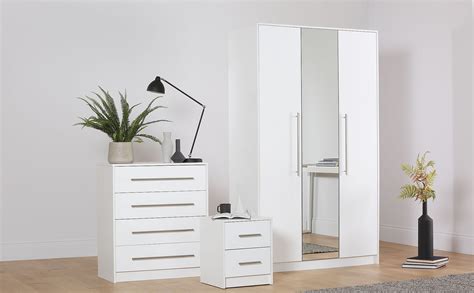 Your favorite piece of furniture could have a lacquer finish. Bloomsbury White & White High Gloss 3 Piece 3 Door ...