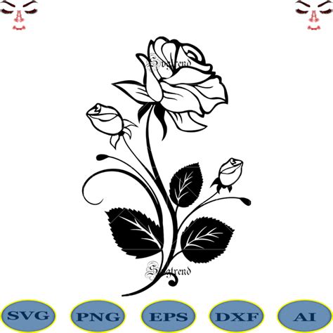 Rose svg, roses vector, roses logo, roses vine flower svg, rose file