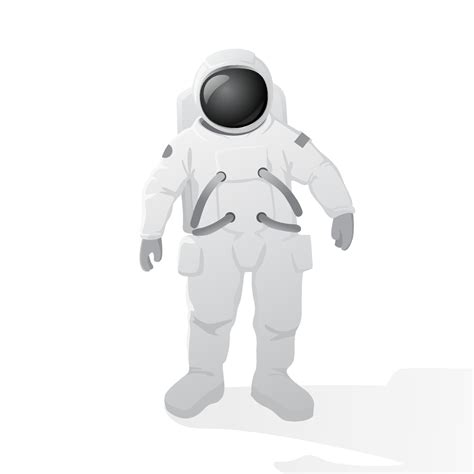 Astronaut Standing Isolated On White Background Vector Illustration