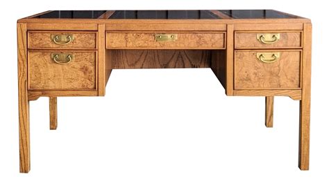 Sligh Campaign Style Burl Desk | Desk, Executive desk, Burled wood
