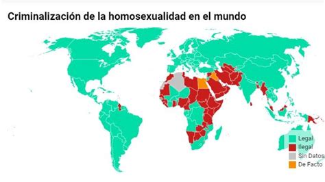 El mapa de la criminalización de la homosexualidad en el mundo los países en los que estas
