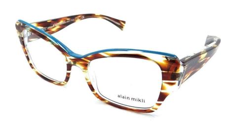 alain mikli rx eyeglasses frames a03036 b0h9 52x17 turquoise havana crystal eyeglasses