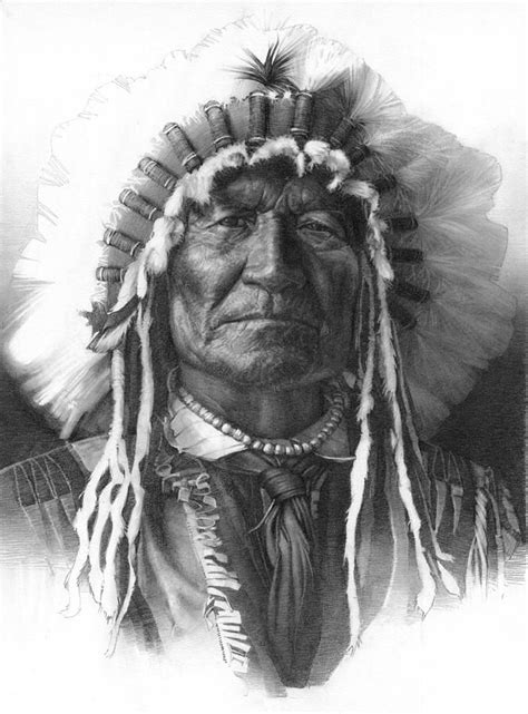 Pencil Drawingindian Chief Native American Drawing Native