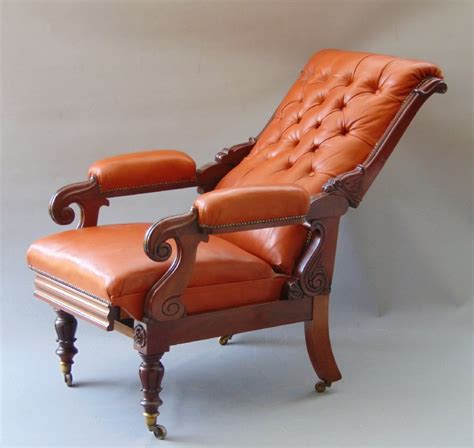 A Mahogany Reclining Library Chair 621438 Uk