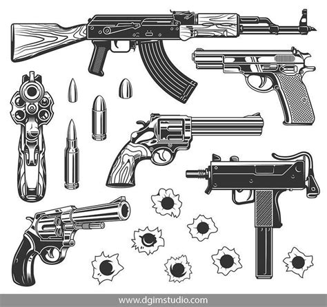 Gangster Bundle Gangster Tattoos Guns Drawing Bullet Tattoo