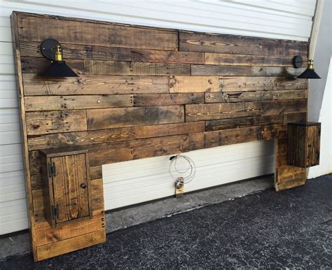 rustic headboard standard wood headboard queen by cecustoms rustic wood headboard reclaimed