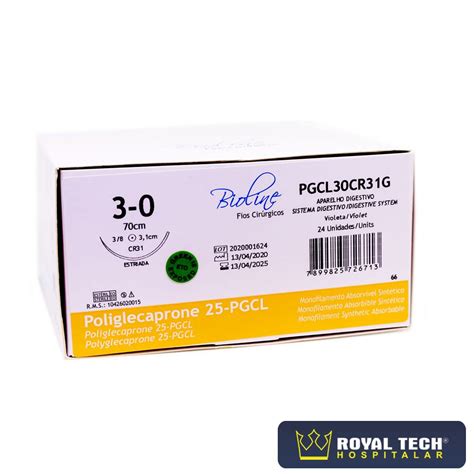 Poliglecaprone 25 3 0 25cm 12 Cil 70cm Bioline Royal Tech