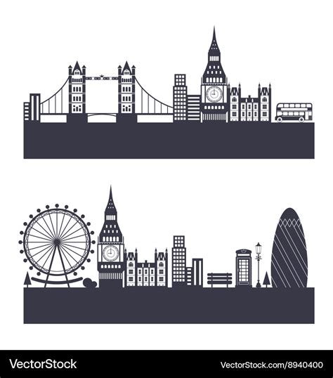 Silhouette Background Abstract London Skyline Vector Image