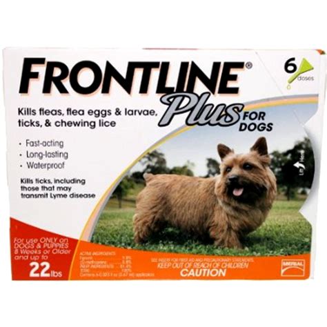 Frontline Plus For Dogs Up To 22 Lbs Up To 10 Kg Orange 6 Doses