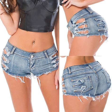 Buy Women Sexy Jeans Shorts Denim Ripped Hole Low Waist Beach Summer