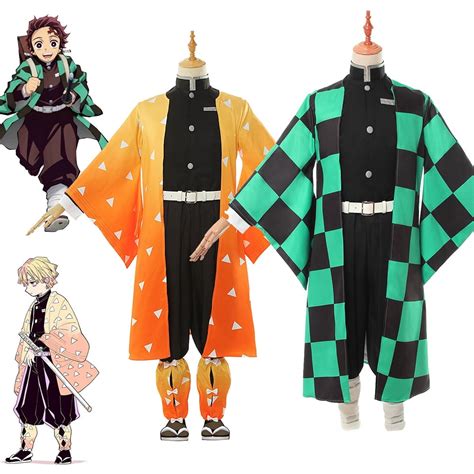 Agatsuma Zenitsu Outfits Cloak Cape Kimono Coat Costume