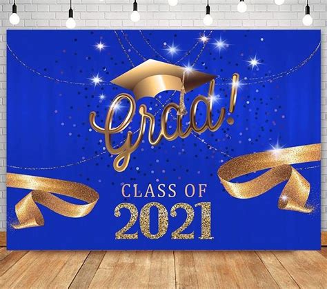 Class Of 2021 Backdrop Photocall Certificate Bachelor Hat Graduation